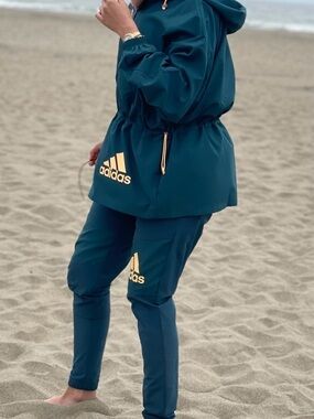 Adidas Teal Hooded Jacket Pants Set Primegreen